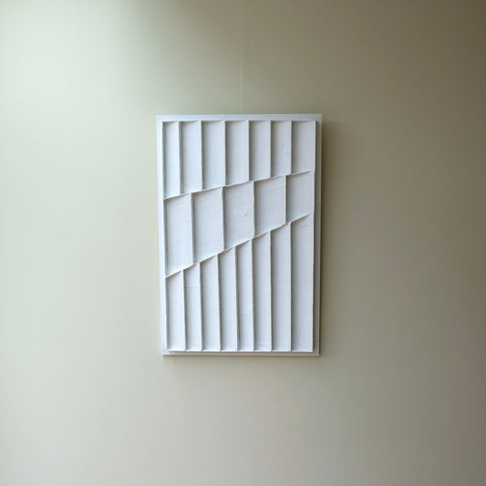 3D Kunst Reliëf op muur woonkamer. Vooraanzicht